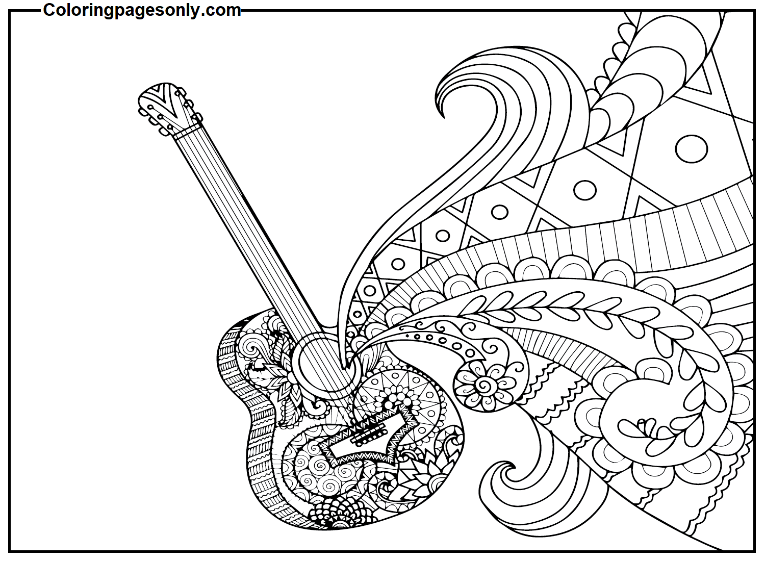 Free Guitar Coloring Pages