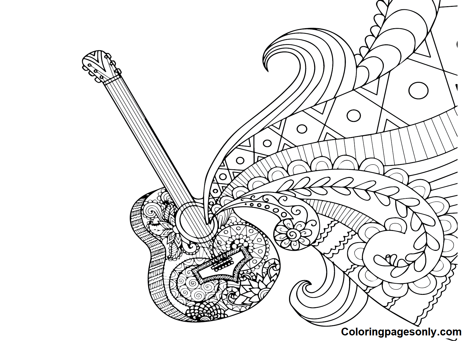Free Guitar Coloring Pages