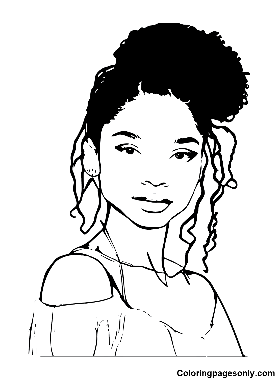 Free Halle Bailey Coloring Page