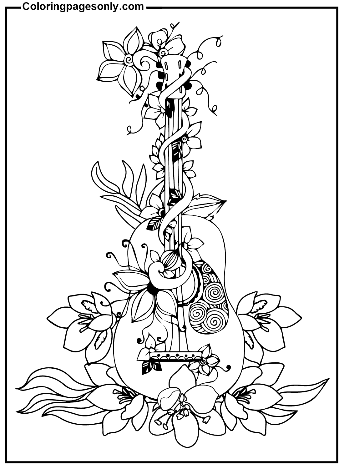 Free Printable Guitar Coloring Pages