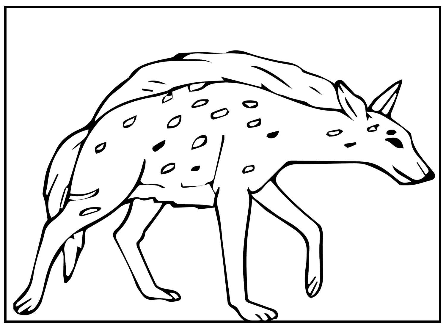 Free Printable Hyena Coloring Page