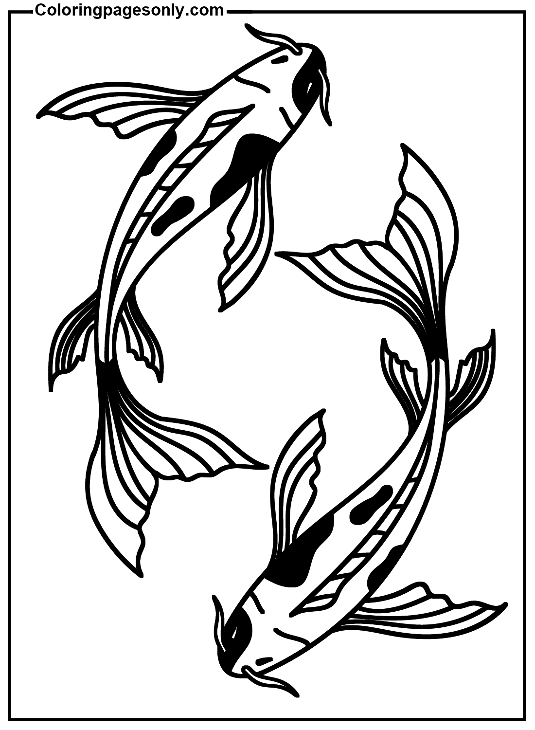 Koi Fish 的免费可打印锦鲤鱼