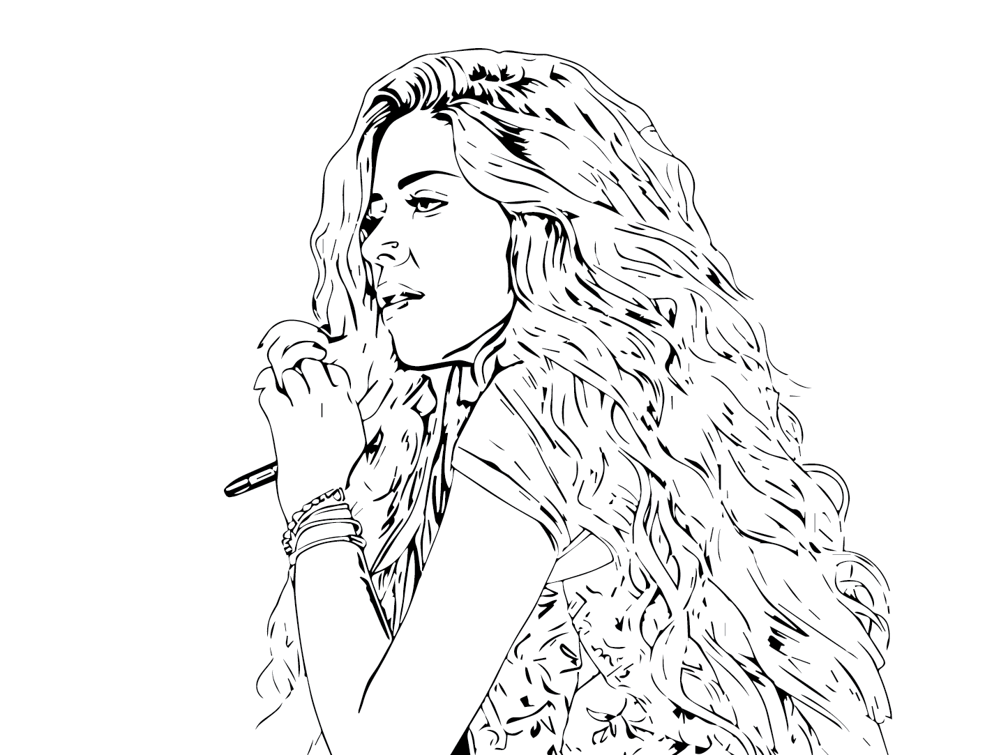 Free Printable Shakira Coloring Page