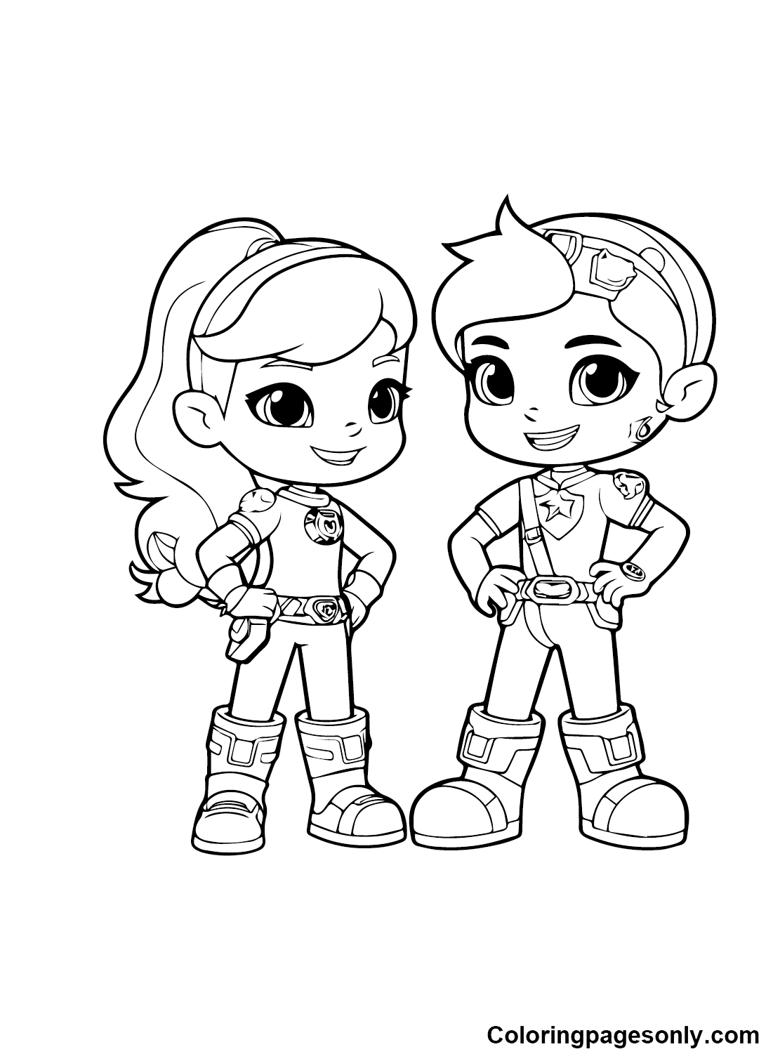 Free Rainbow Rangers Coloring Page
