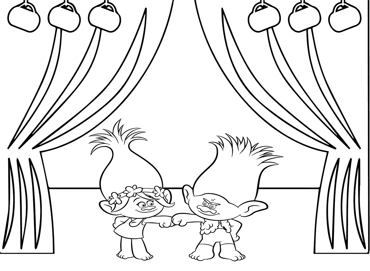 Free Trolls World Tour Coloring Page