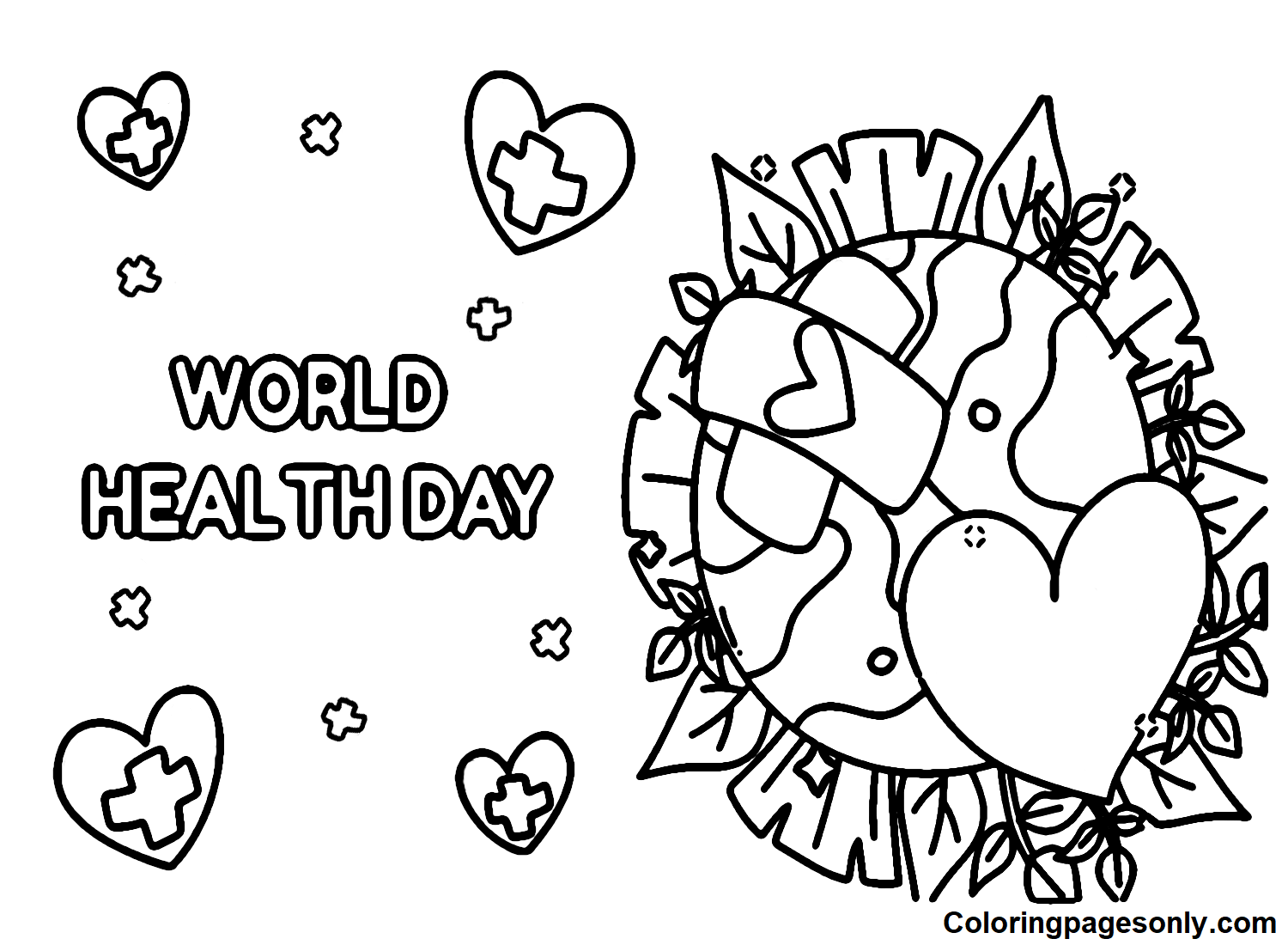 Free World Health Day Coloring Page
