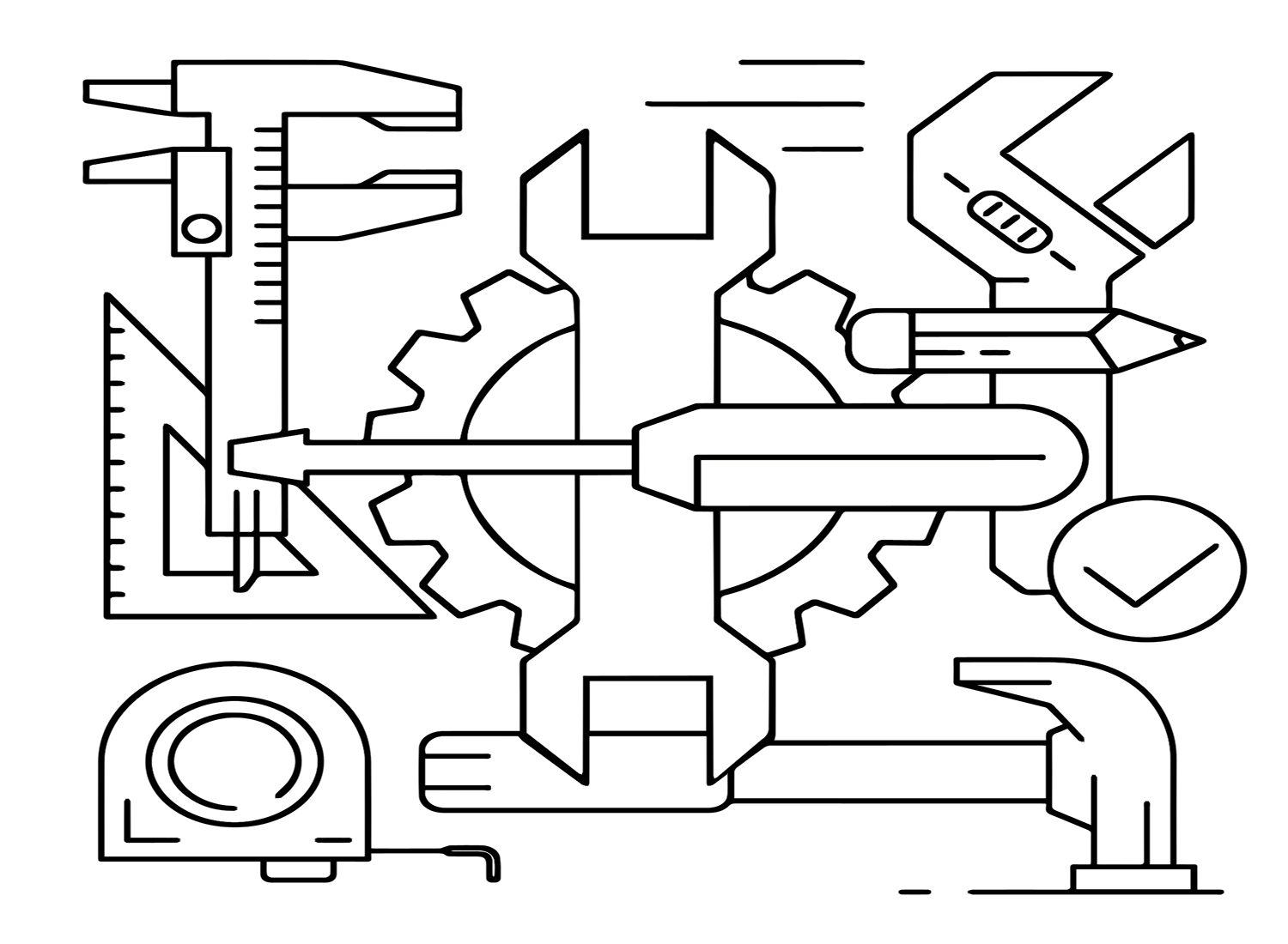 Free Wrench Coloring Page