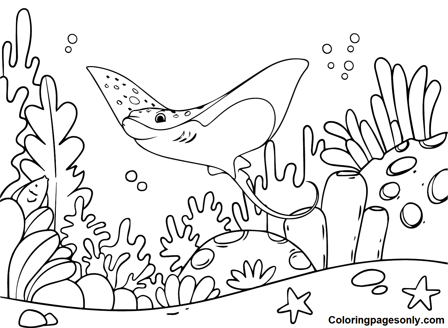 Freshwater Stingray Coloring Page