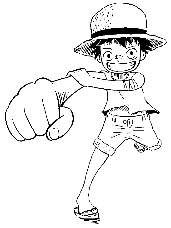 Funny Chibi Luffy Coloring Pages
