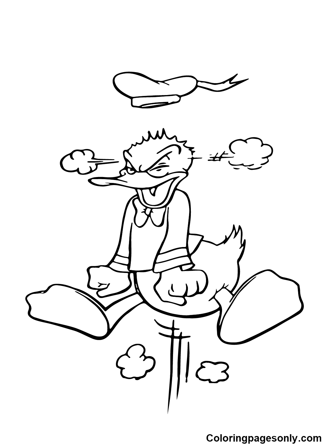 Funny Donald Duck Kingdom Hearts Coloring Page