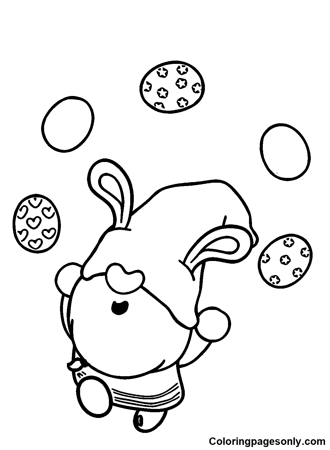 Funny Easter Gnome Coloring Page