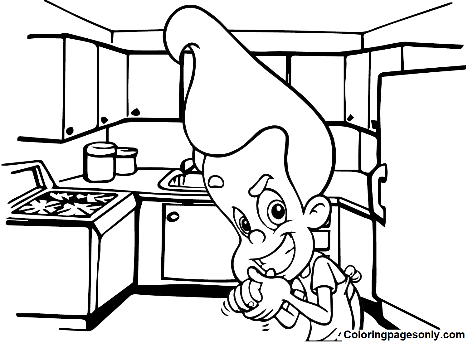 Funny Jimmy Neutron Coloring Page