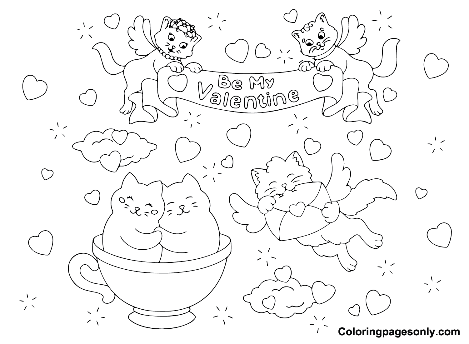 Funny Valentines Day Cards Coloring Page Free Printable Coloring Pages