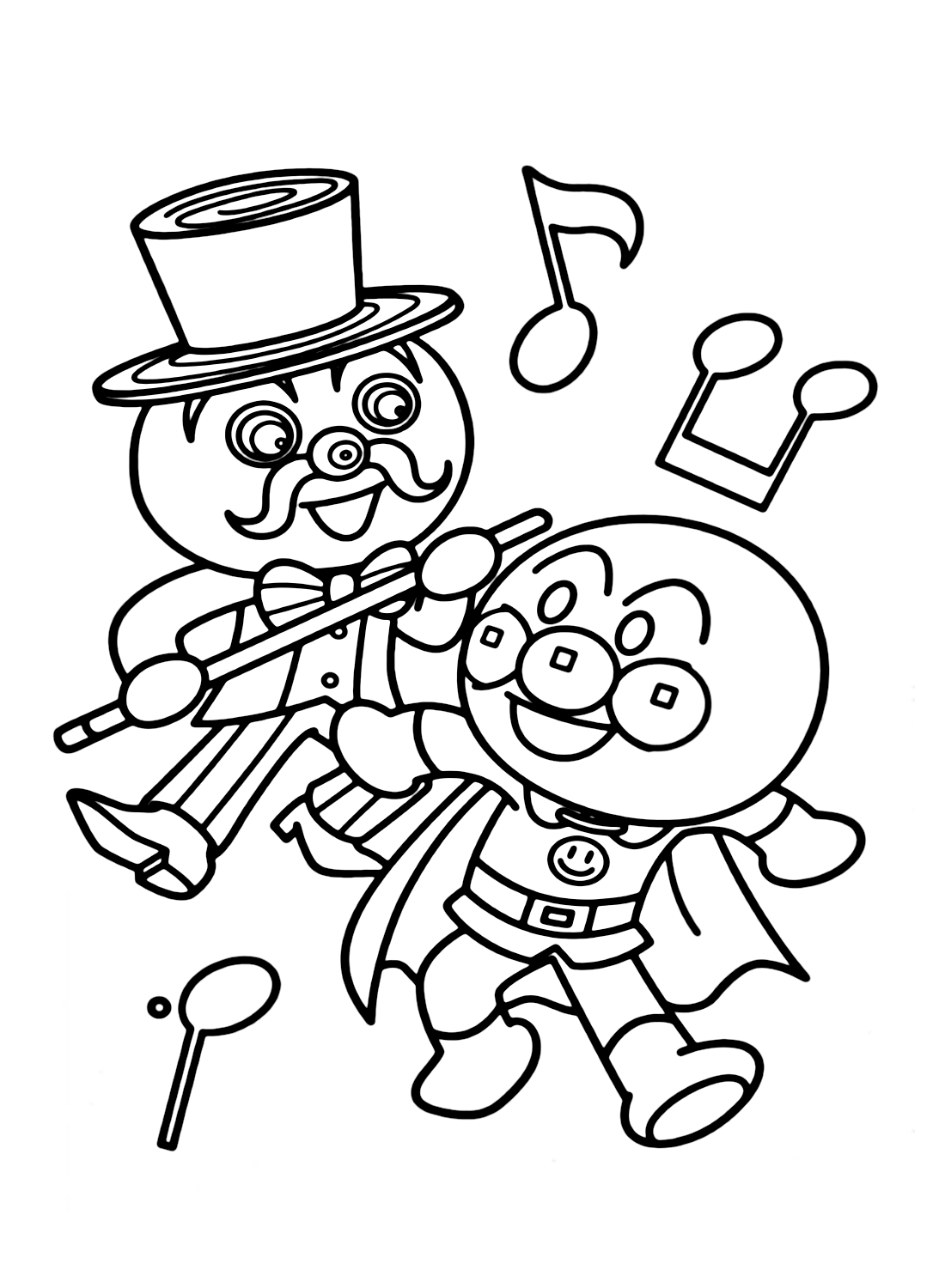 Funy Anpanman Coloring Pages