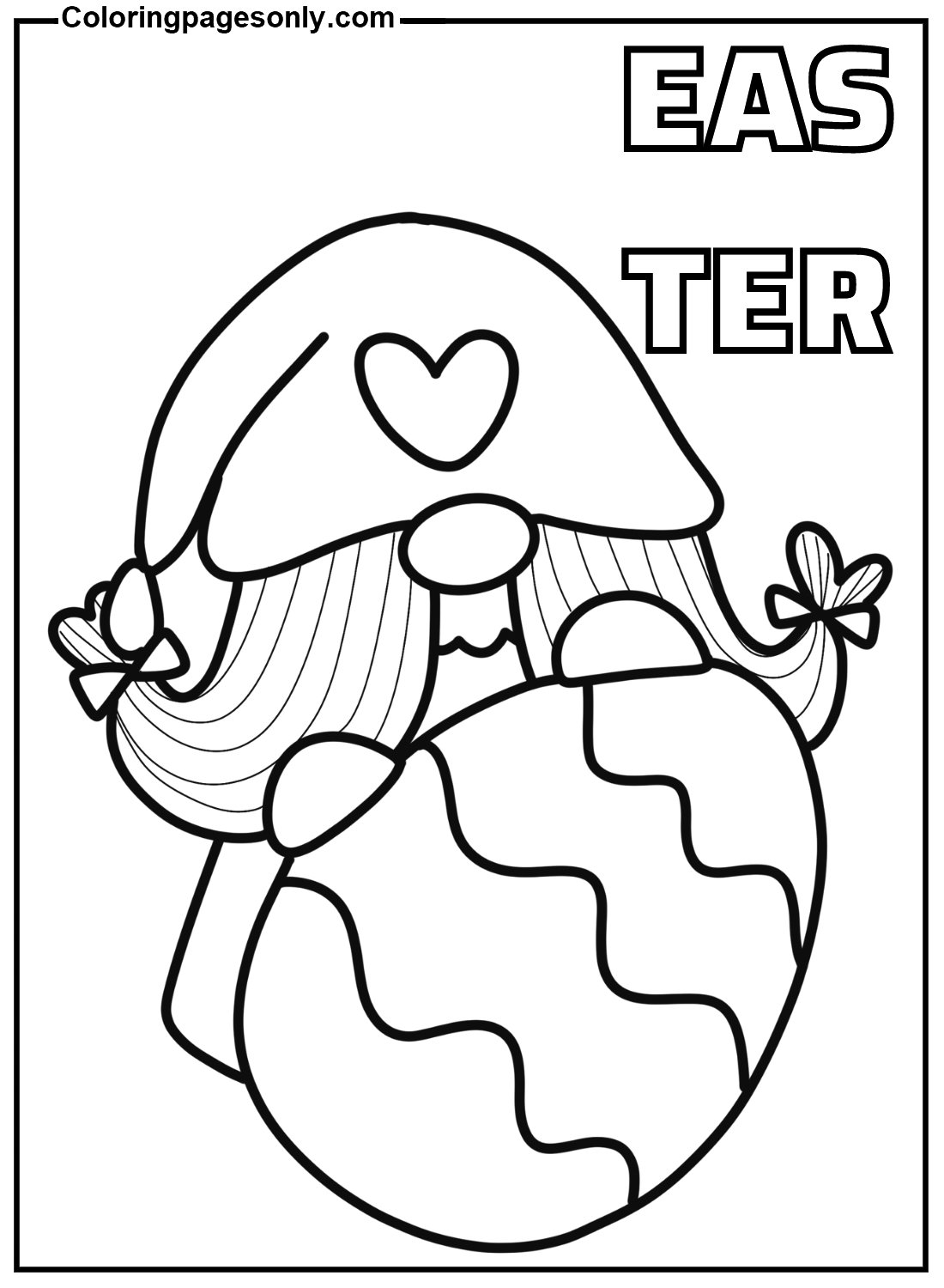 Gnome Easter And Easter Egg Coloring Pages