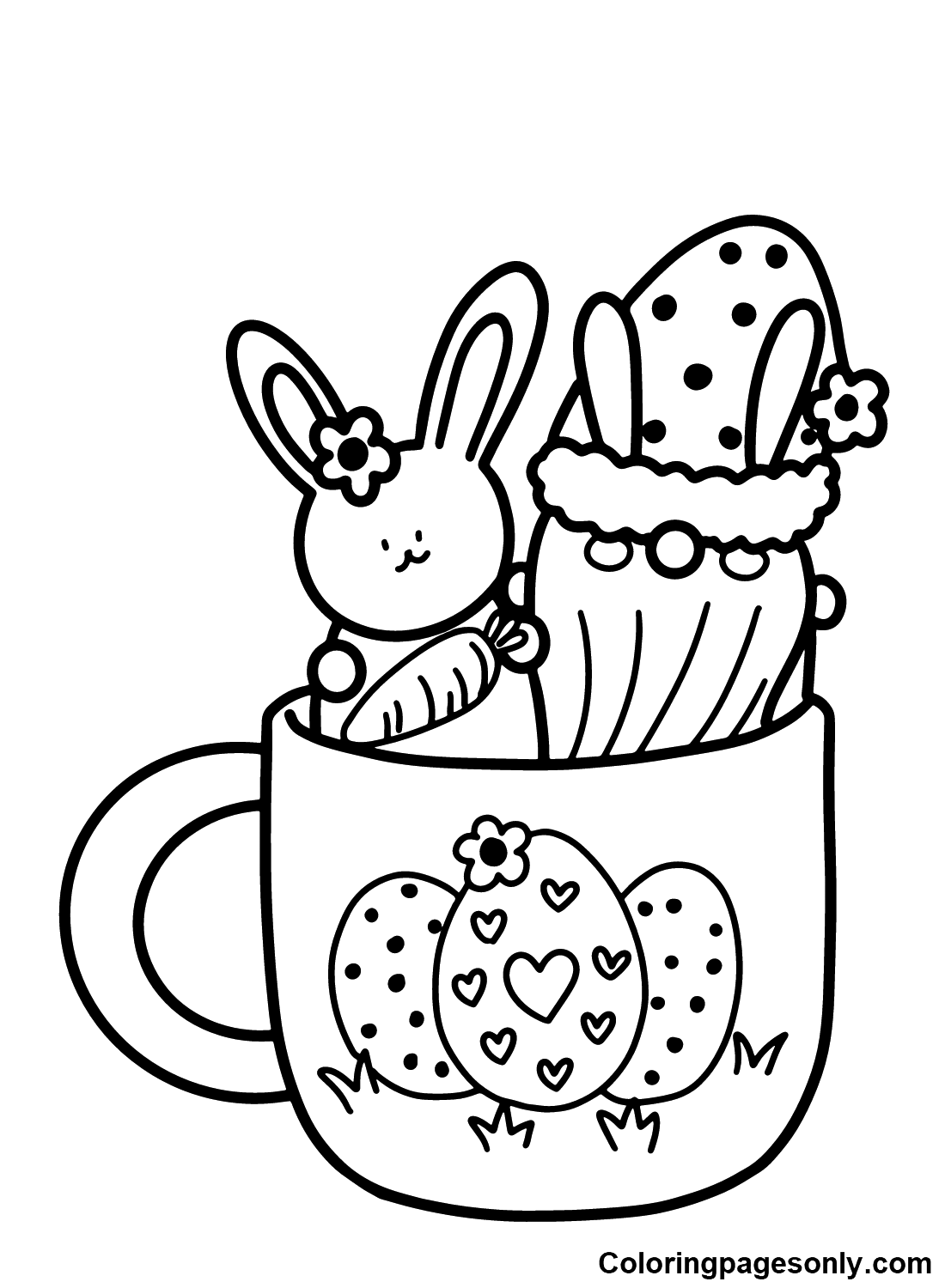 Gnome Easter in Cup Coloring Pages