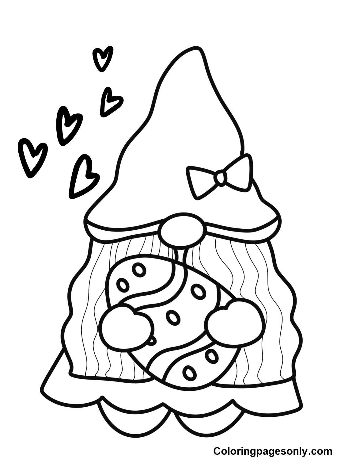 Gnome Easter with Easter Egg Coloring Pages
