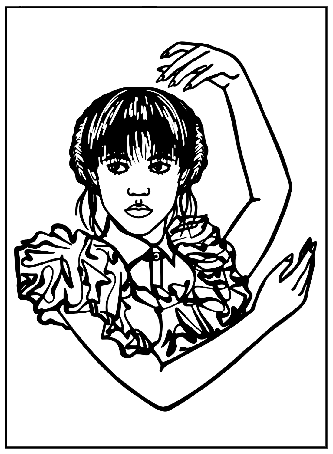 Goo Goo Muck - Wednesday Addams Dance Coloring Pages