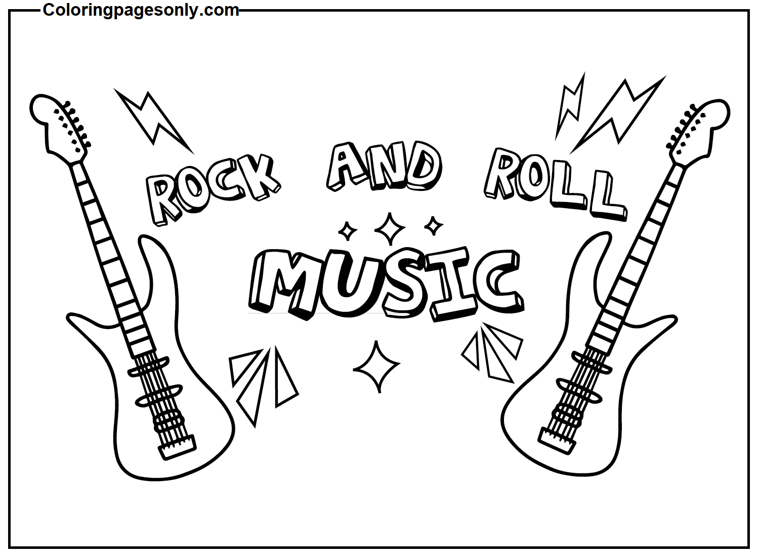 Guitar Free Printable Coloring Pages