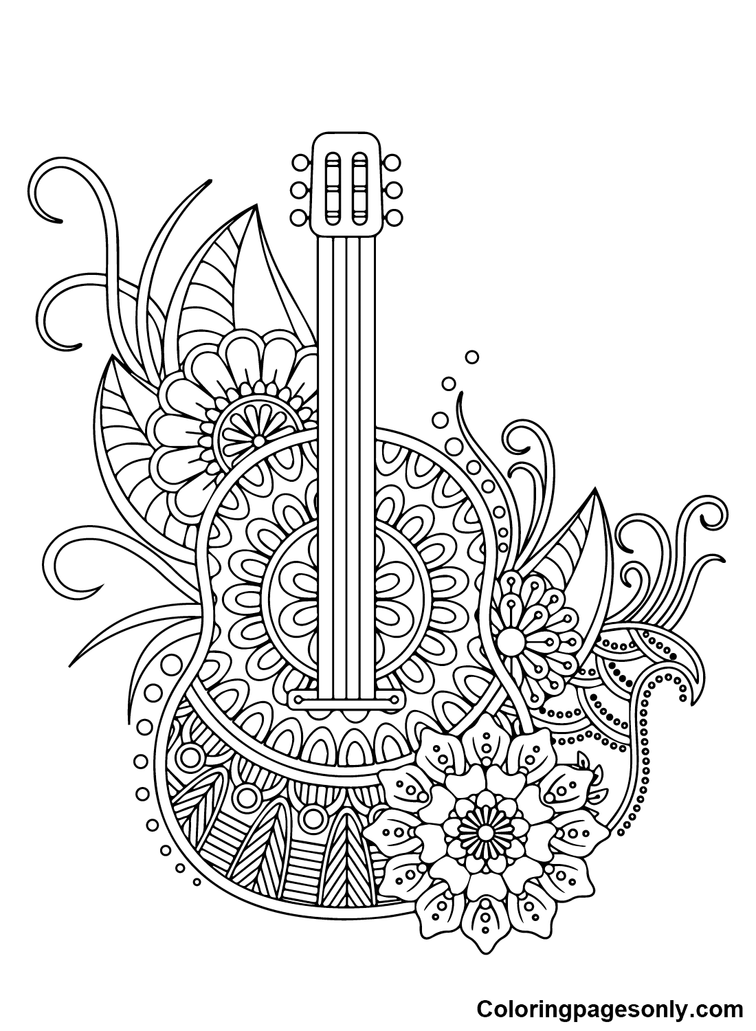 Guitar Sheets Coloring Pages