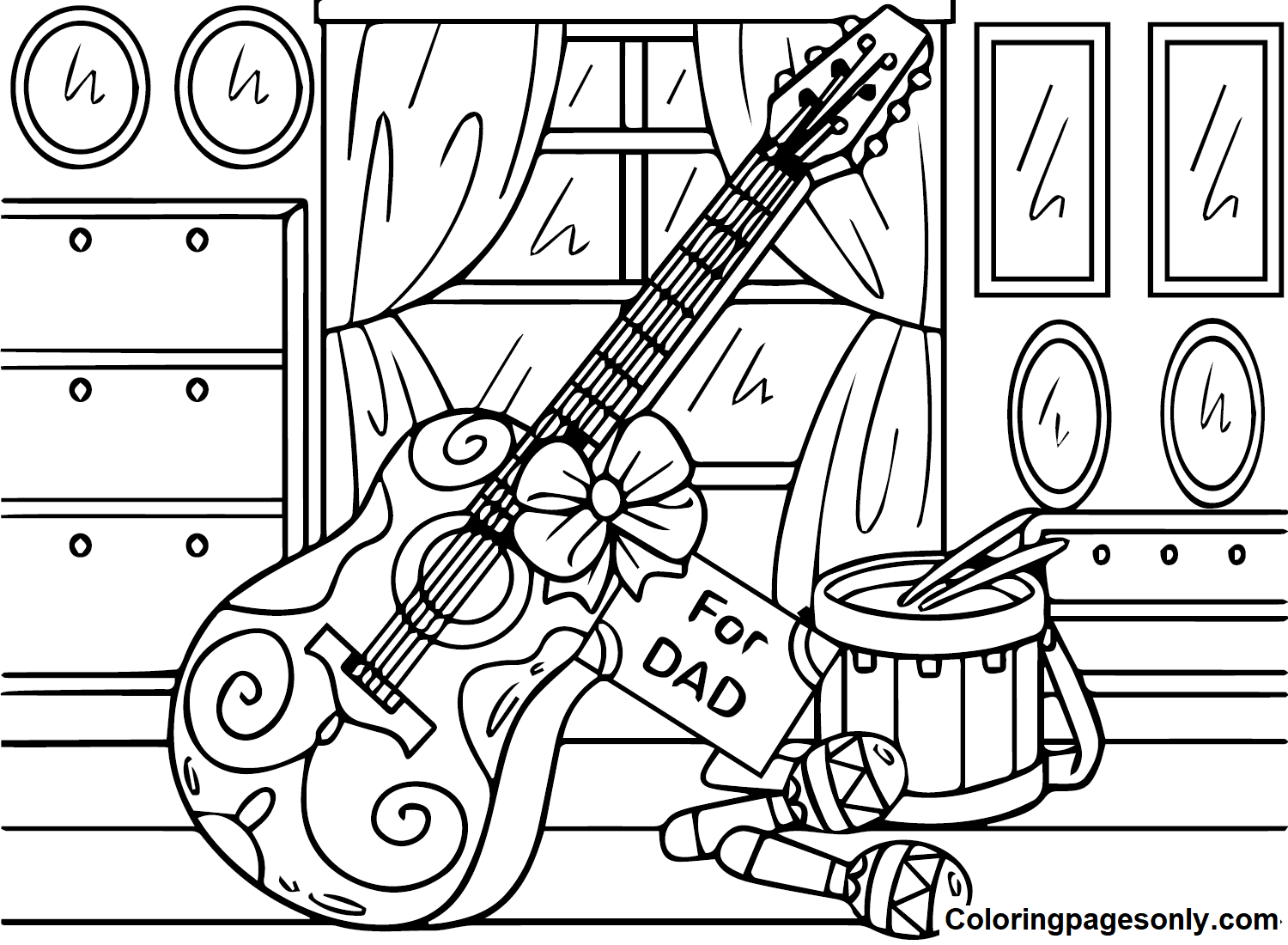 Guitar to print Coloring Pages