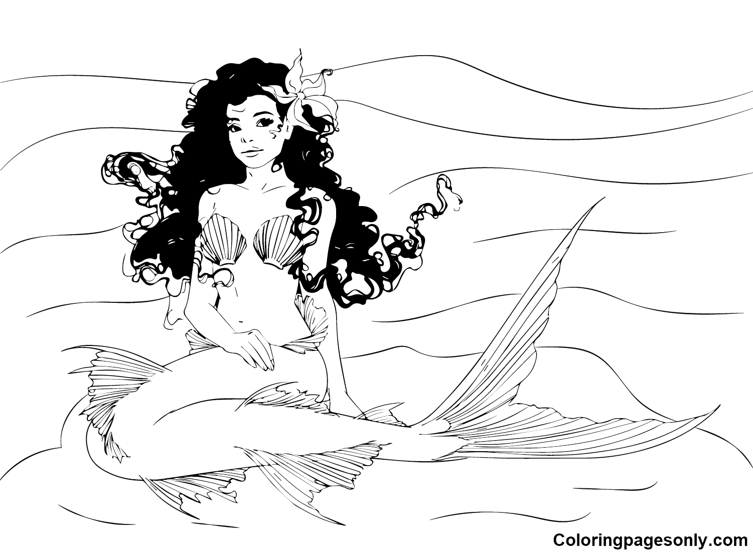 Halle Bailey Ariel Little Mermaid Coloring Page