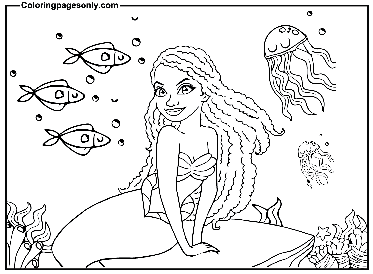 Halle Bailey Little Mermaid Coloring Pages Free Printable Coloring Pages