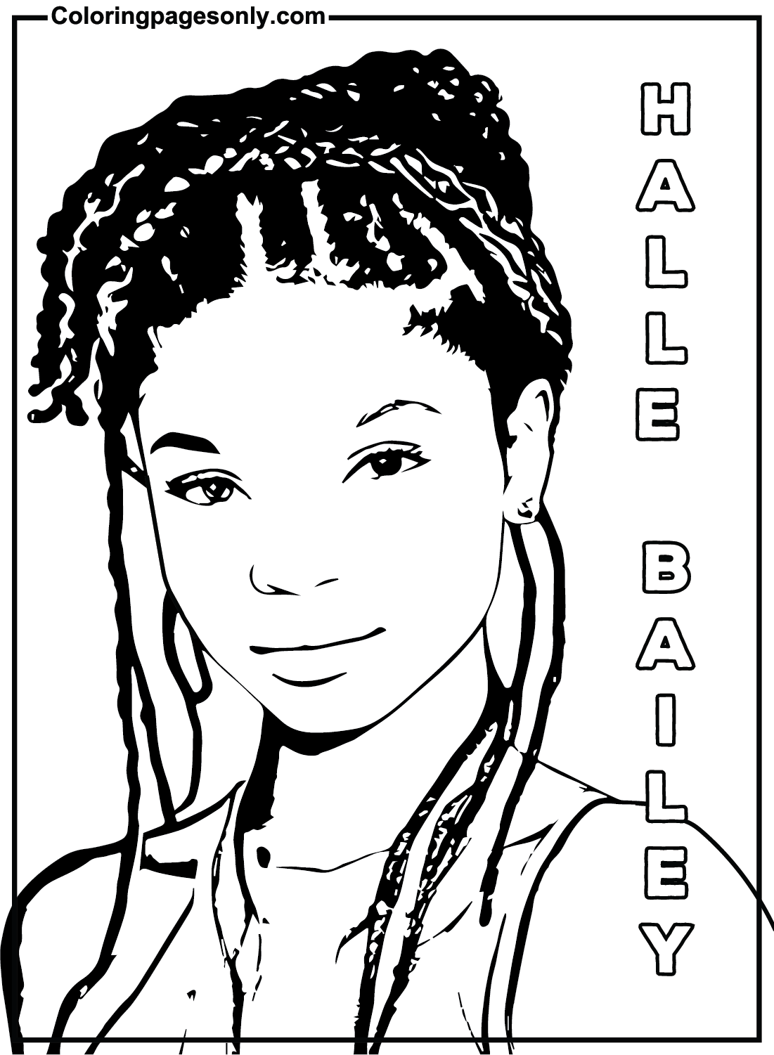 Halle Bailey Printable Coloring Pages