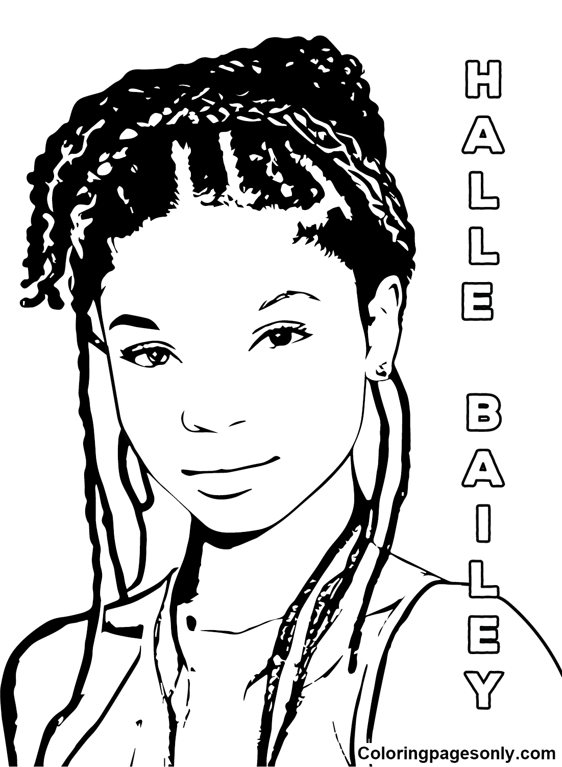 Halle Bailey Printable Coloring Page
