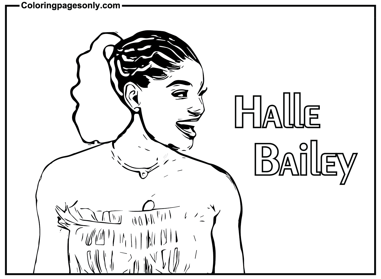 Halle Bailey Sexy Coloring Pages