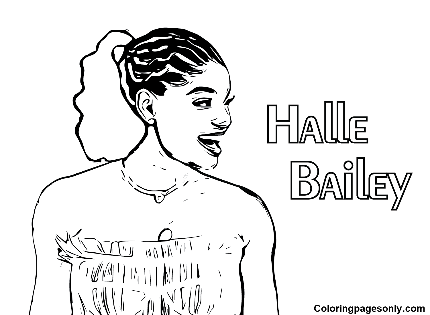 Halle Bailey Sexy Coloring Page