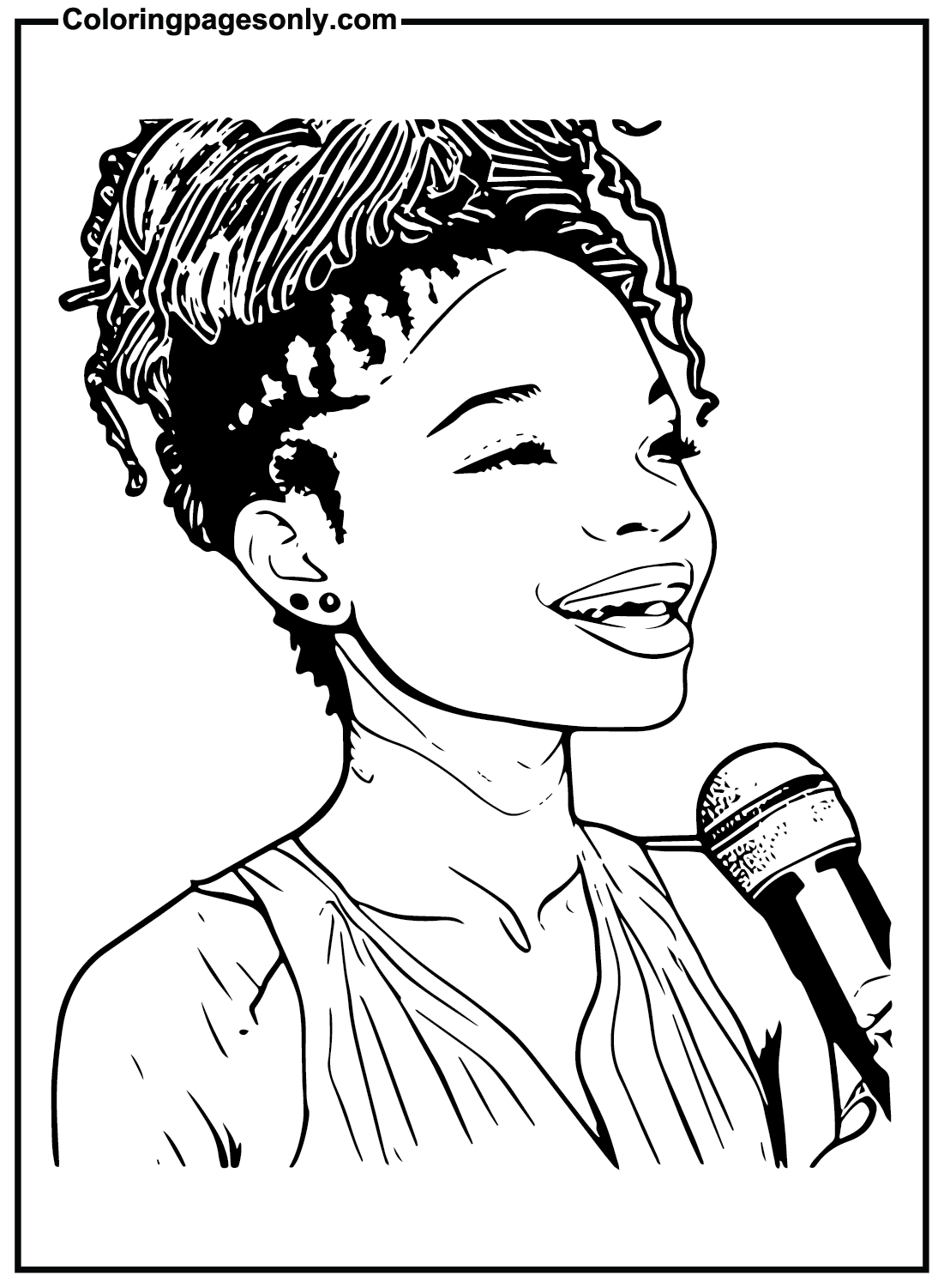 Halle Bailey Sings Coloring Pages
