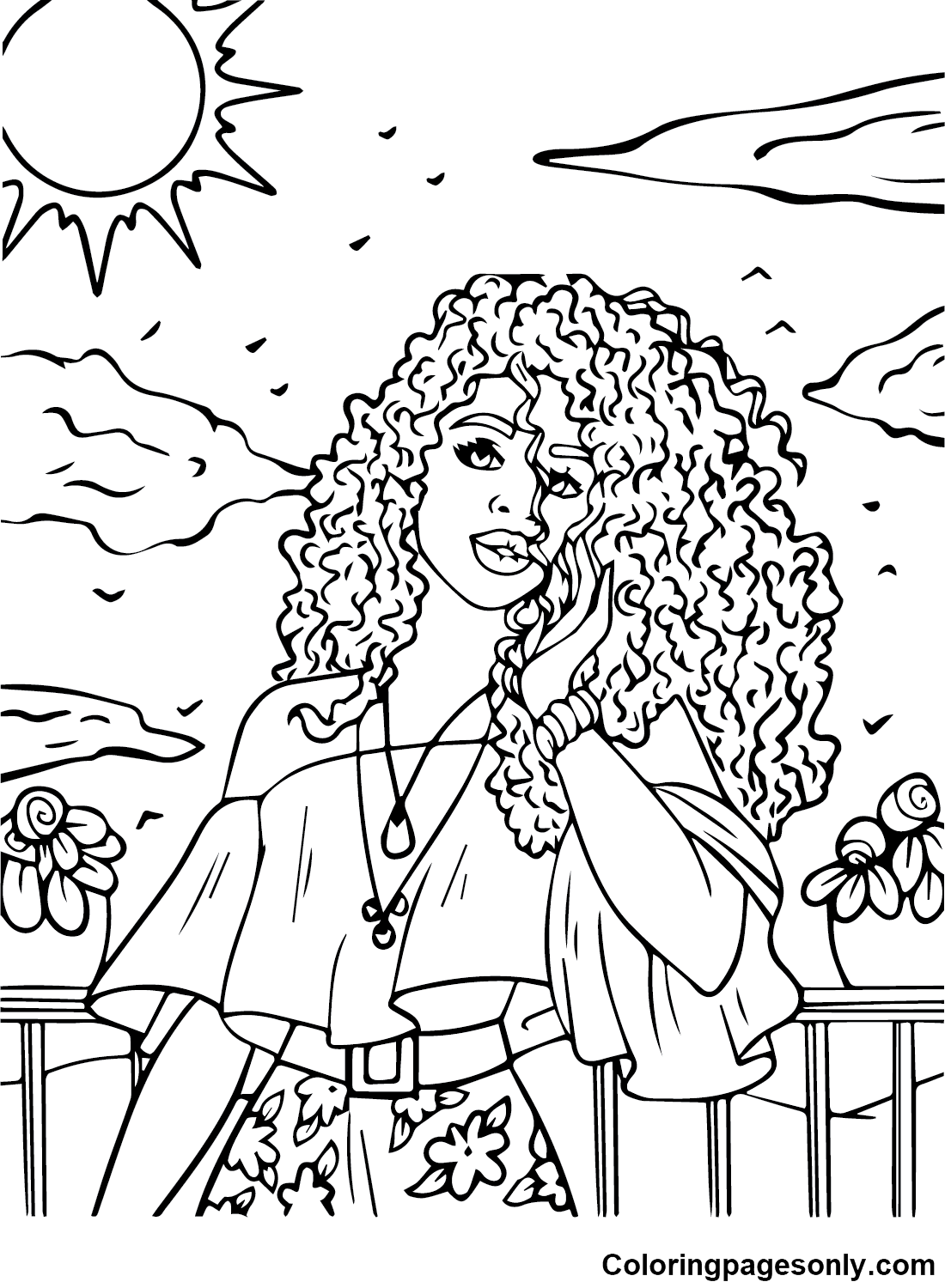 Images Halle Bailey Coloring Page