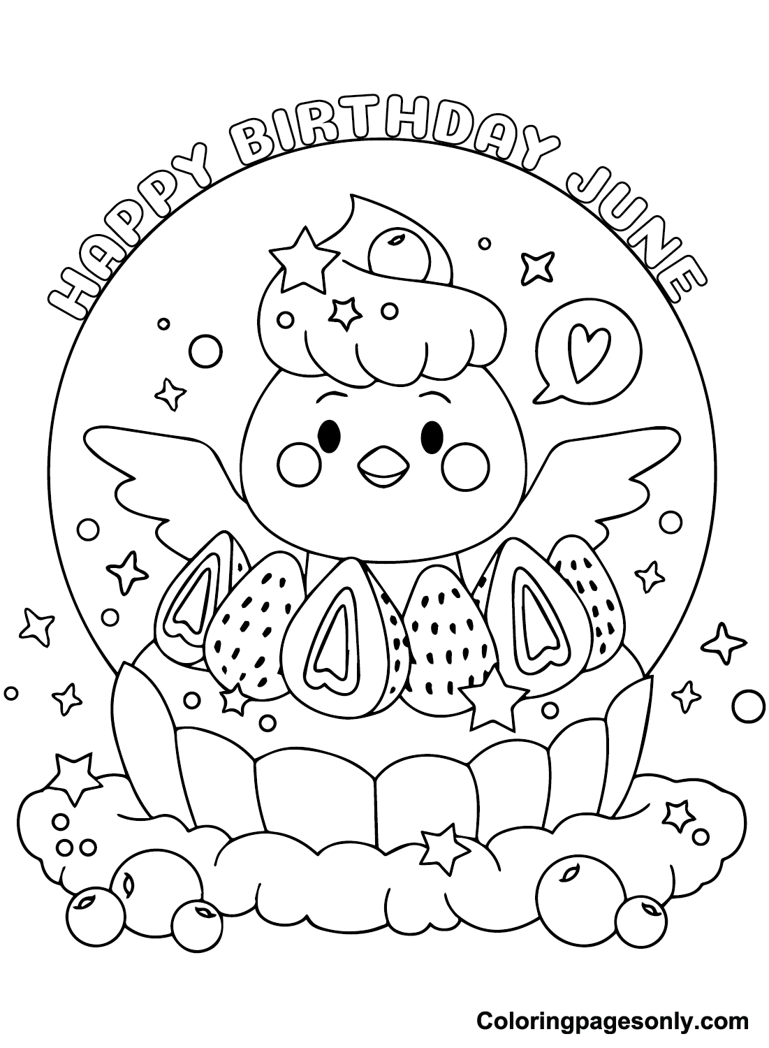 Happy Birthday June Coloring Pages