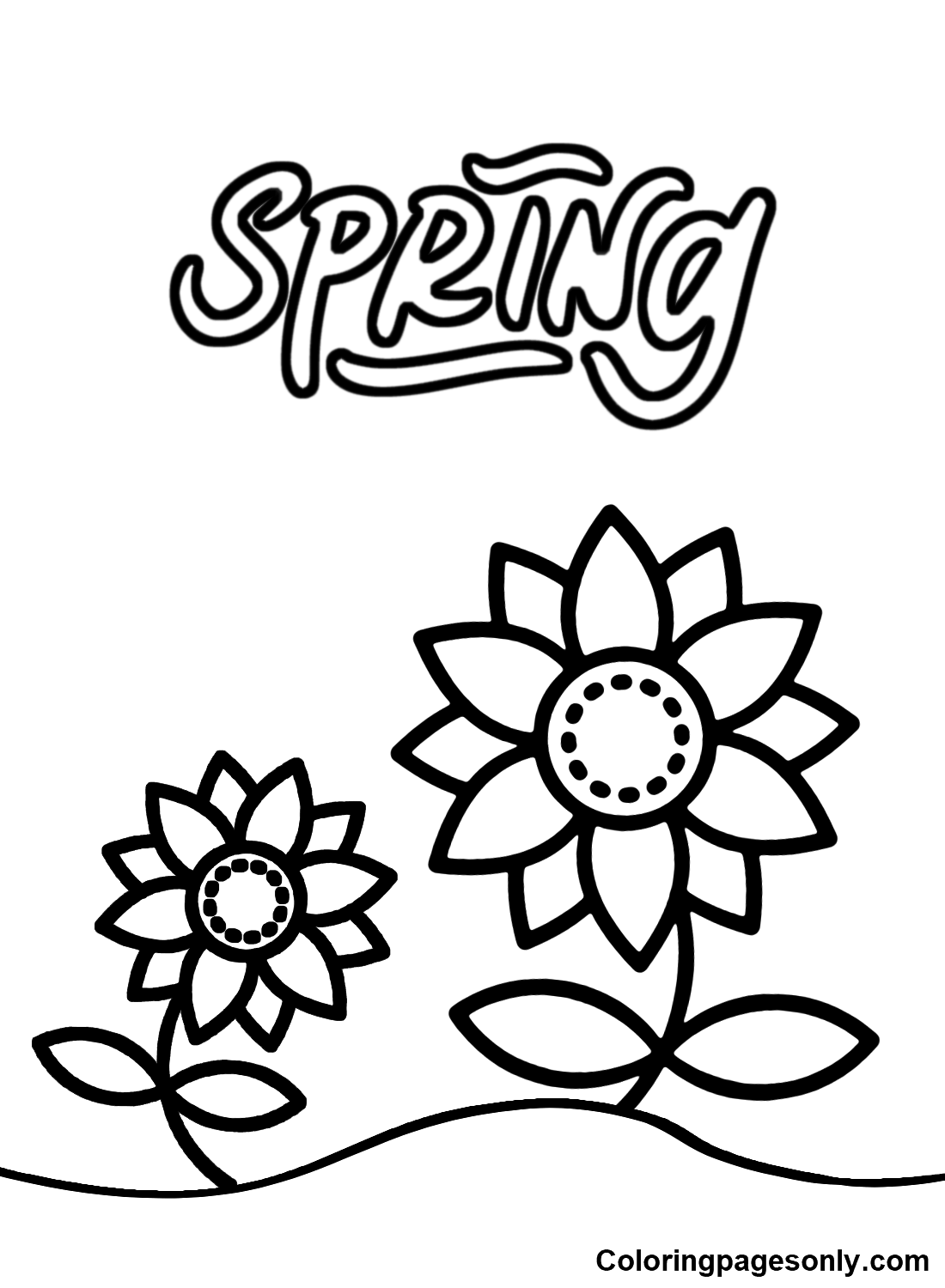 Happy First Day of Spring Image Coloring Pages