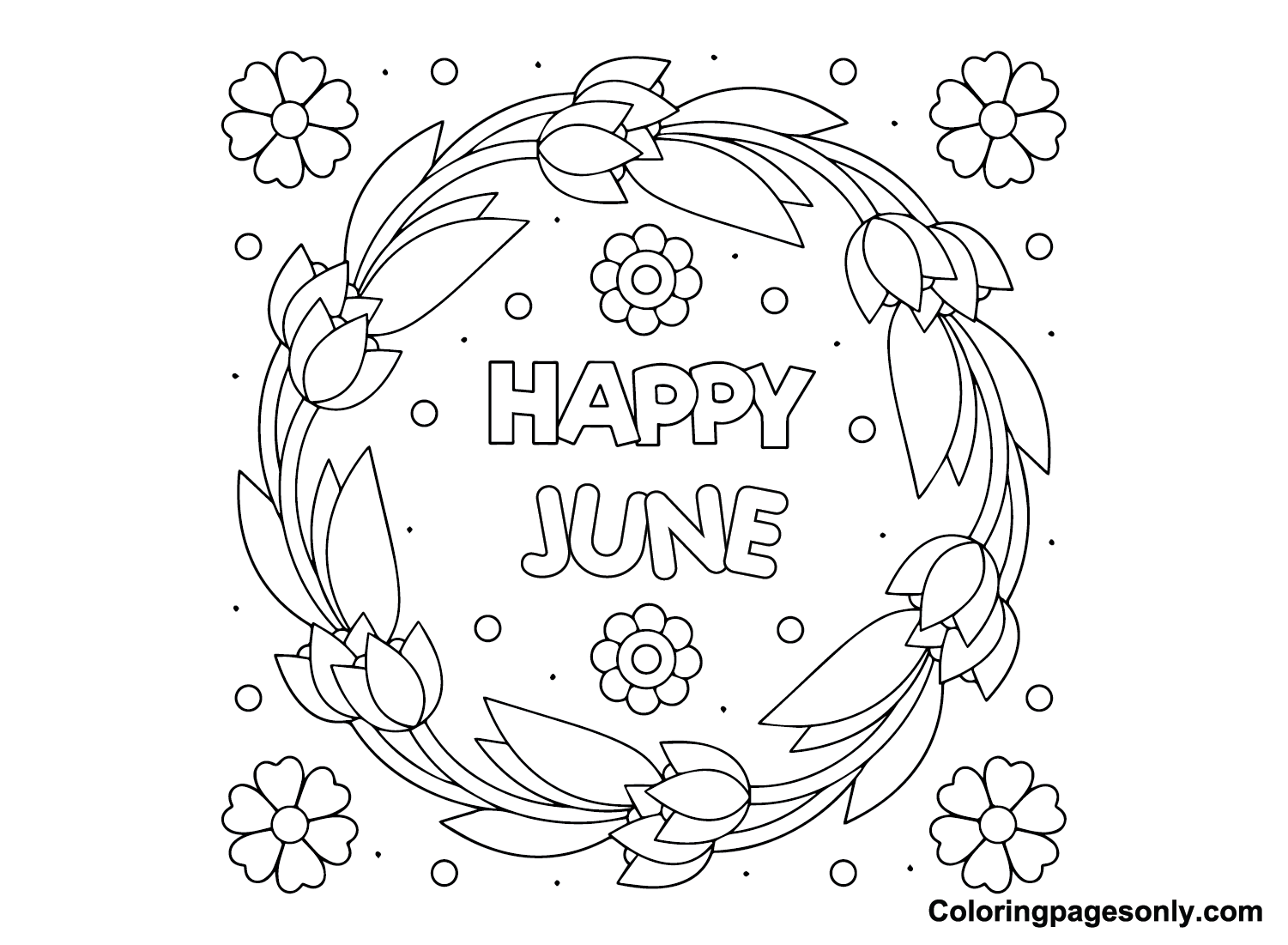 Happy June Coloring Pages