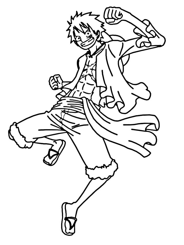 Happy Luffy Coloring Pages