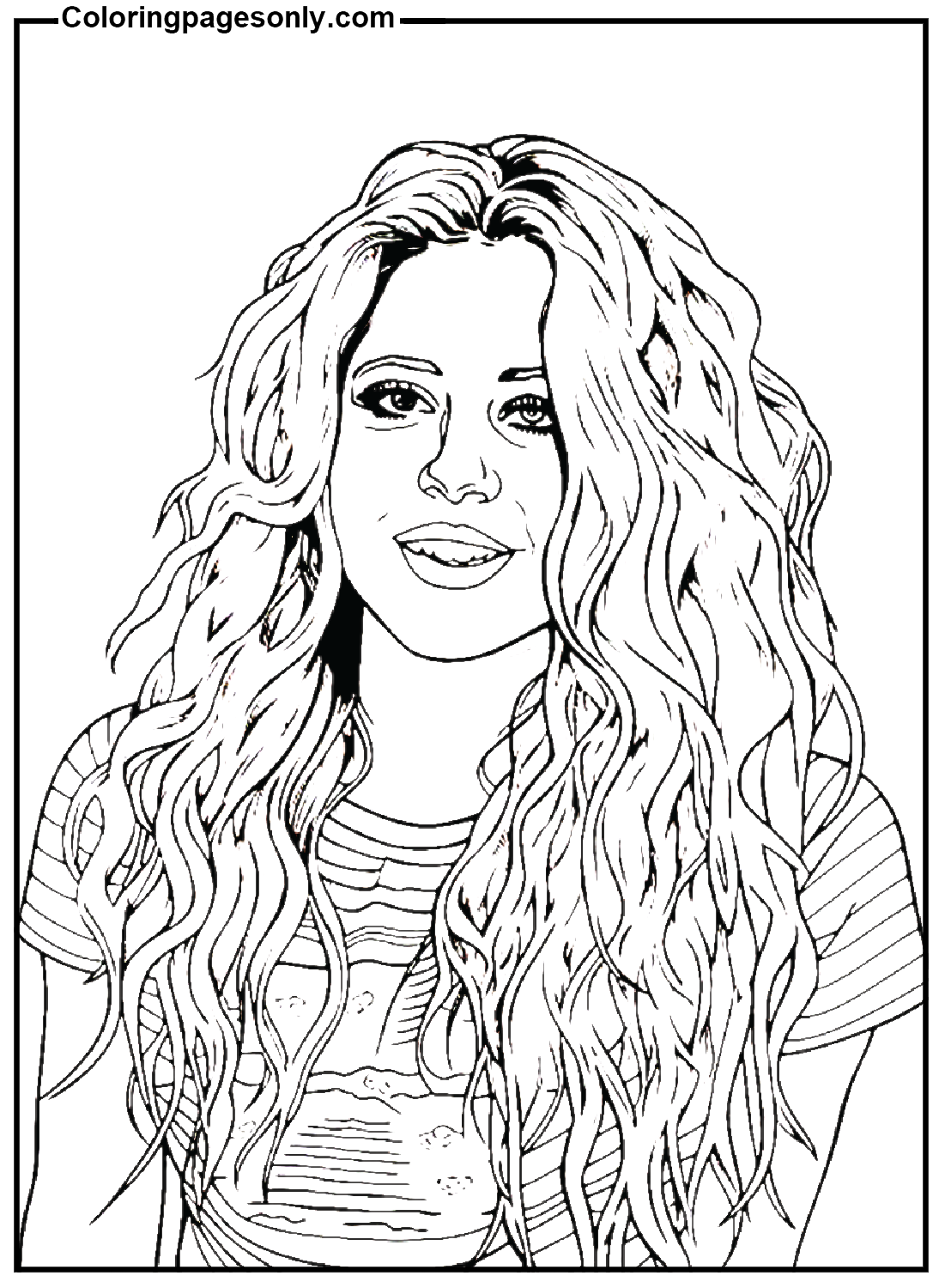 Happy Shakira Coloring Pages