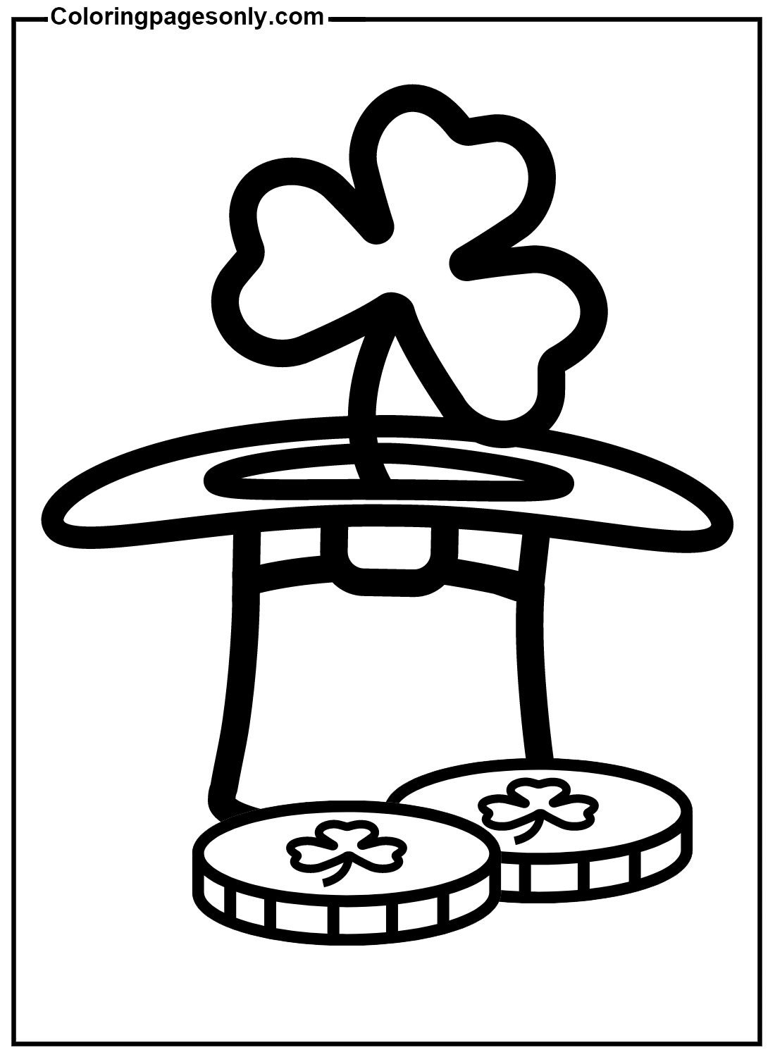 Hat With Shamrock Coloring Pages