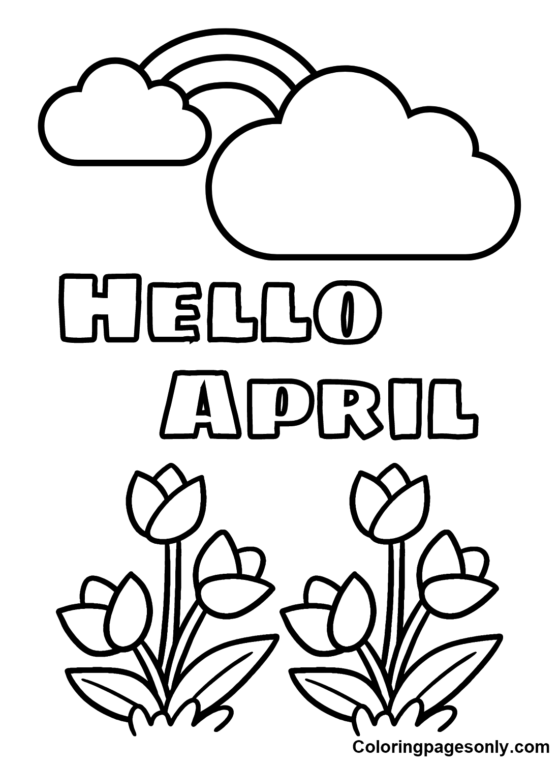Hello April Images Coloring Pages
