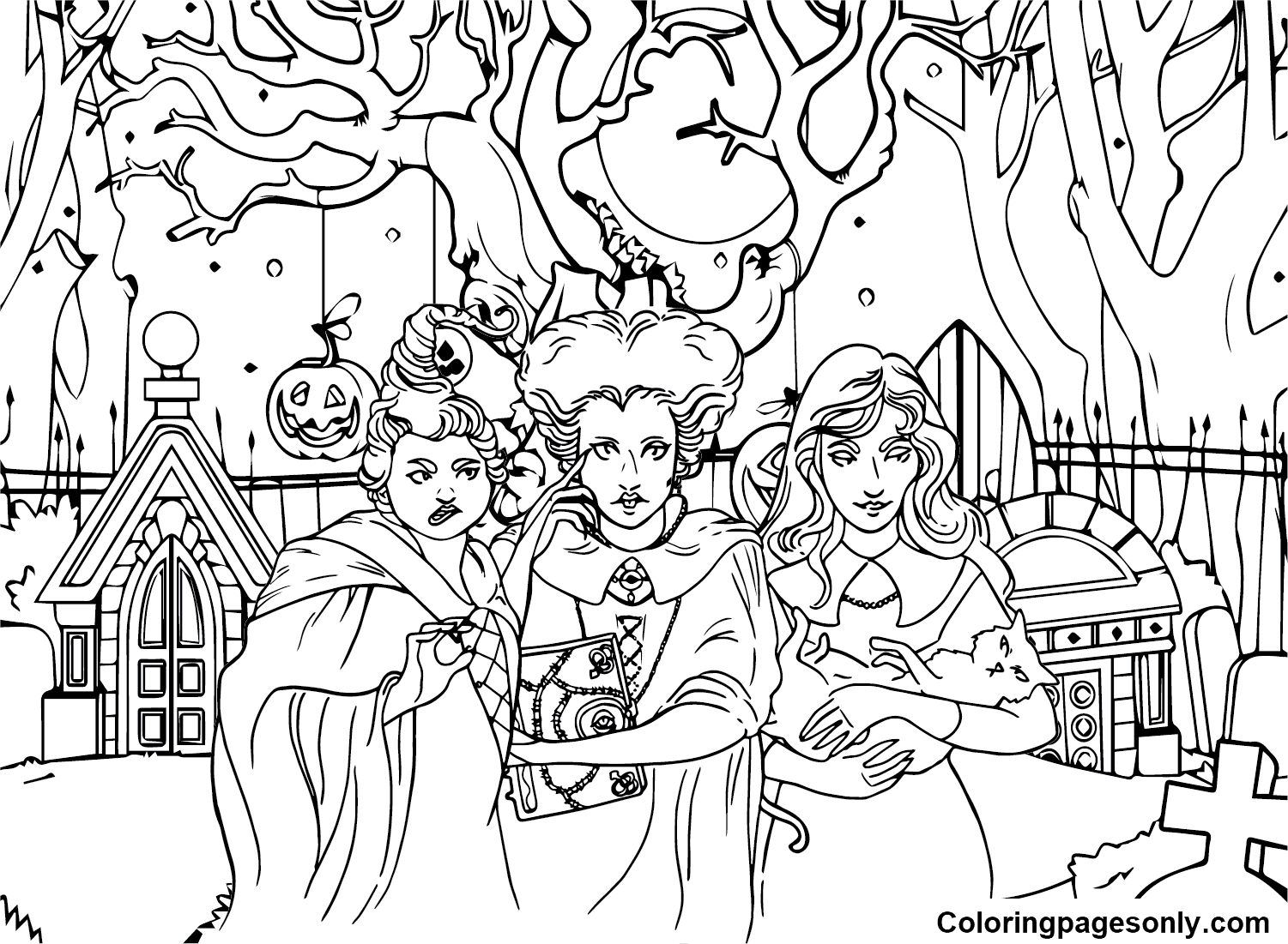 Free Hocus Pocus Images Coloring Page