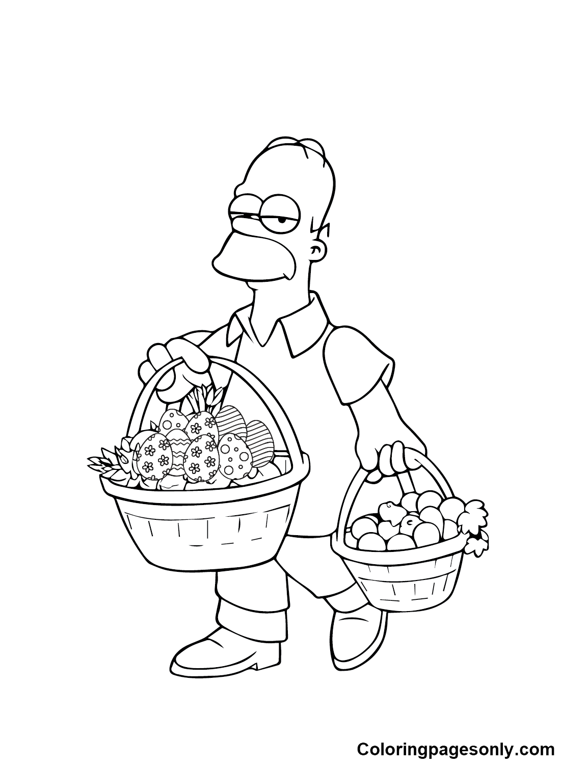Homer Simpson Easter Coloring Pages
