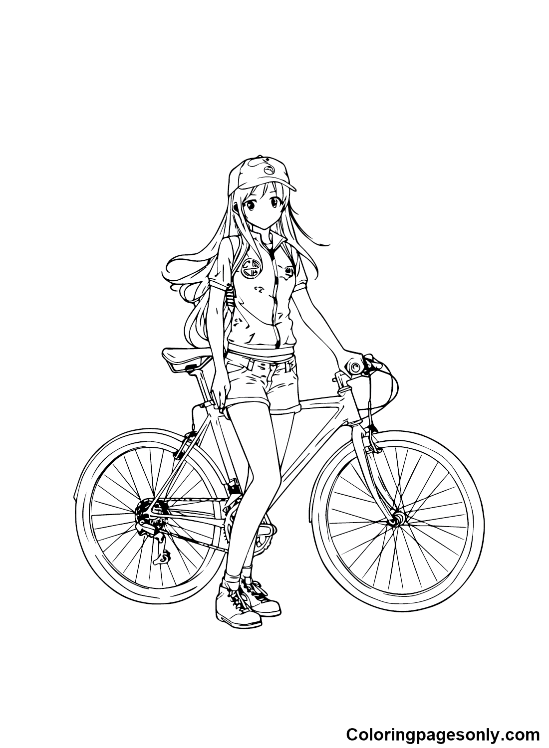 Hot Anime Girl Coloring Page