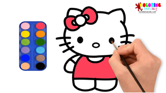 Hoe Hello Kitty met verschillende kleuren te tekenen