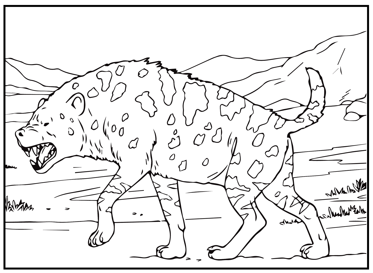 Hyena Animal Coloring Page