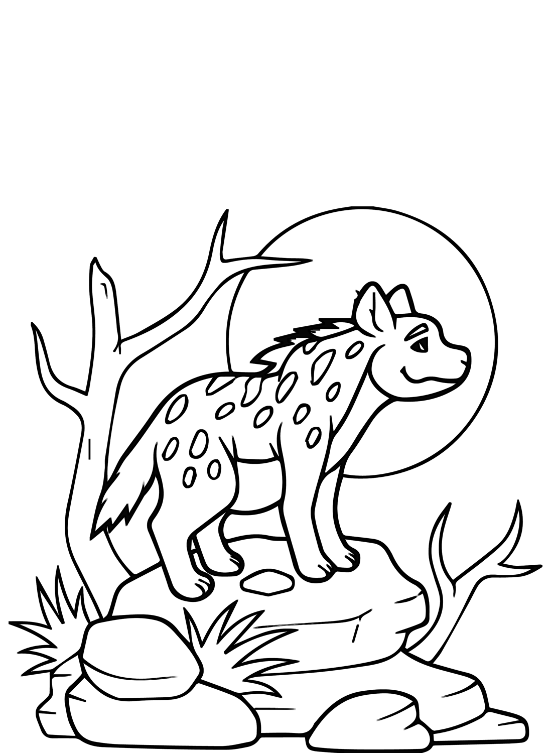 Hyena Drawing Coloring Pages