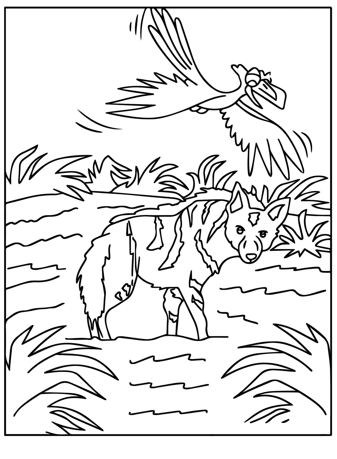 Hyena Free Coloring Pages