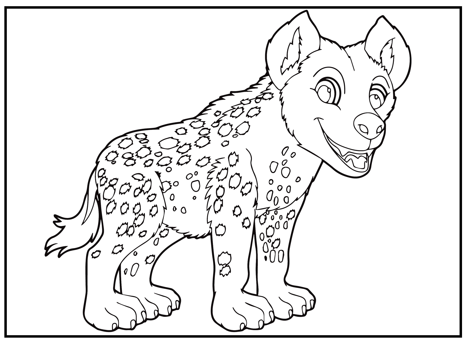 Hyena Laughing Coloring Page