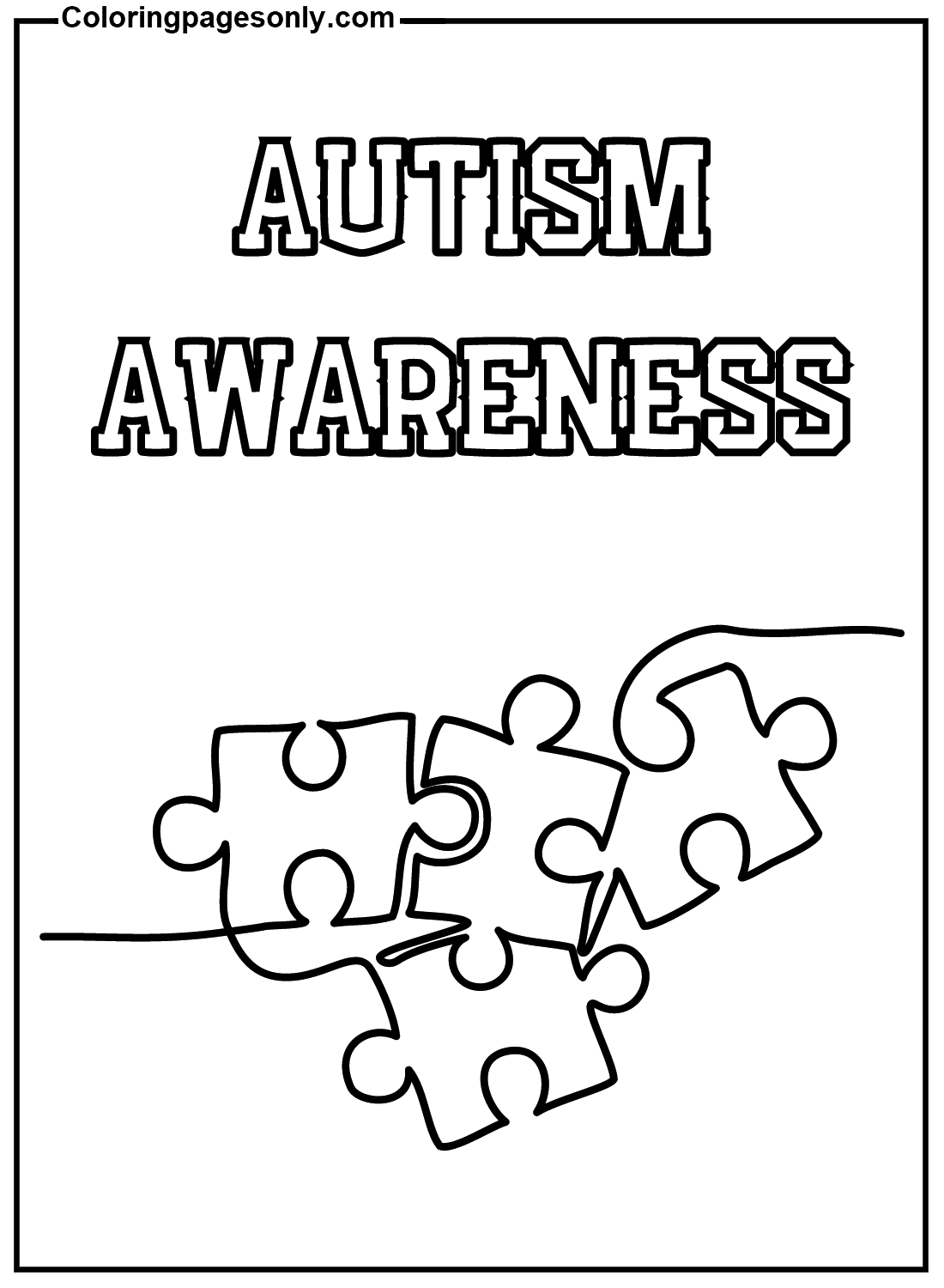 Раскраска День распространения информации об аутизме