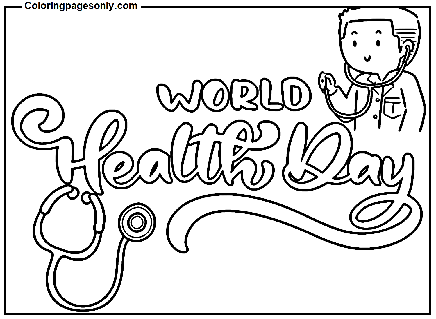 Images World Health Day Coloring Page
